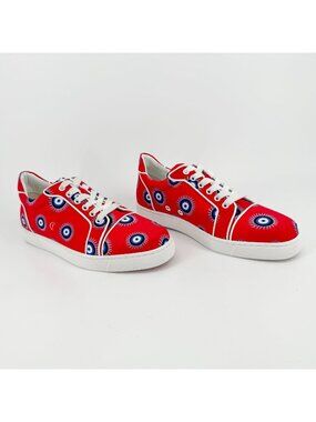 Christian Louboutin Red Evil Eye Sneakers Size 40 US 10 Vieira Orlato Low Top 88